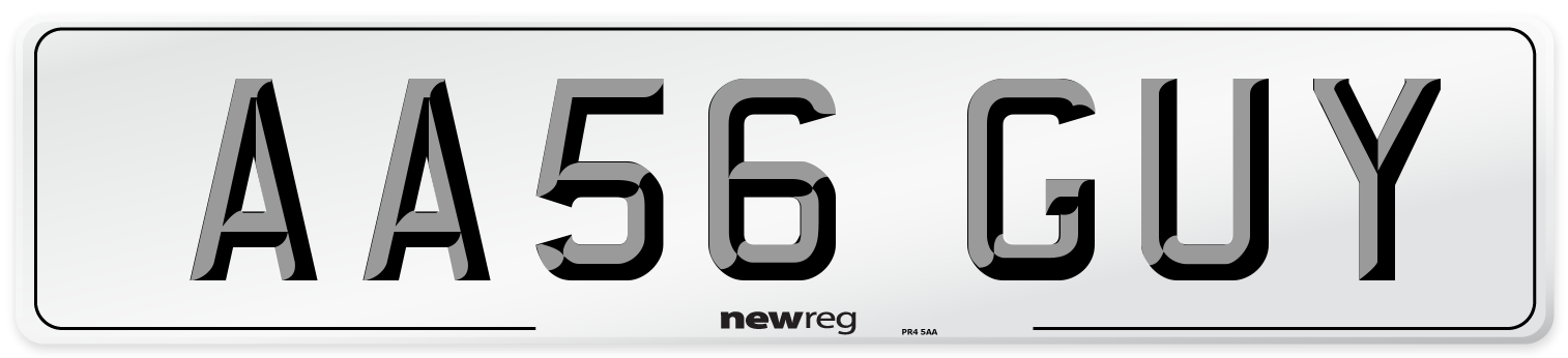 AA56 GUY Number Plate from New Reg
